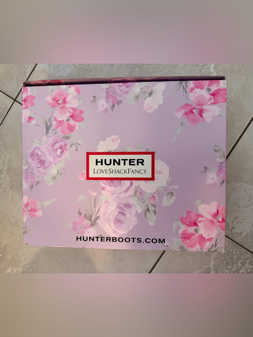 Hunter x Loveshackfancy Floral Lavender and Pink Decorative Storage Box (empty)